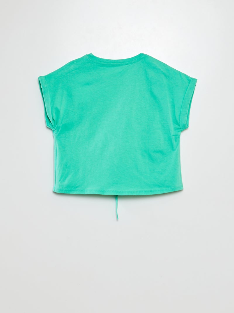 Camiseta de manga corta anudable en el bajo VERDE - Kiabi