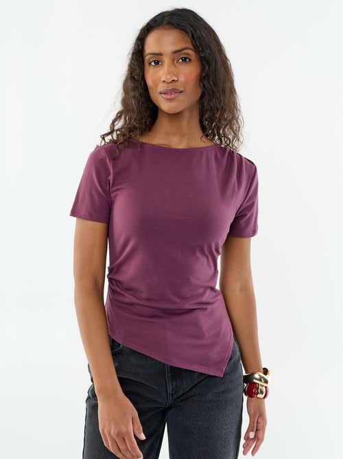 Camiseta de manga corta asimétrica - Kiabi Camiseta de manga corta asimétrica - Kiabi