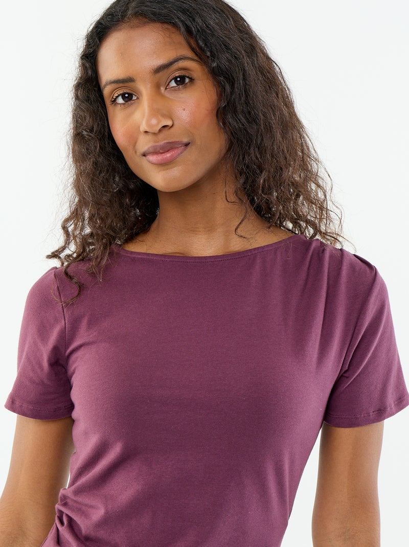Camiseta de manga corta asimétrica Purpura - Kiabi