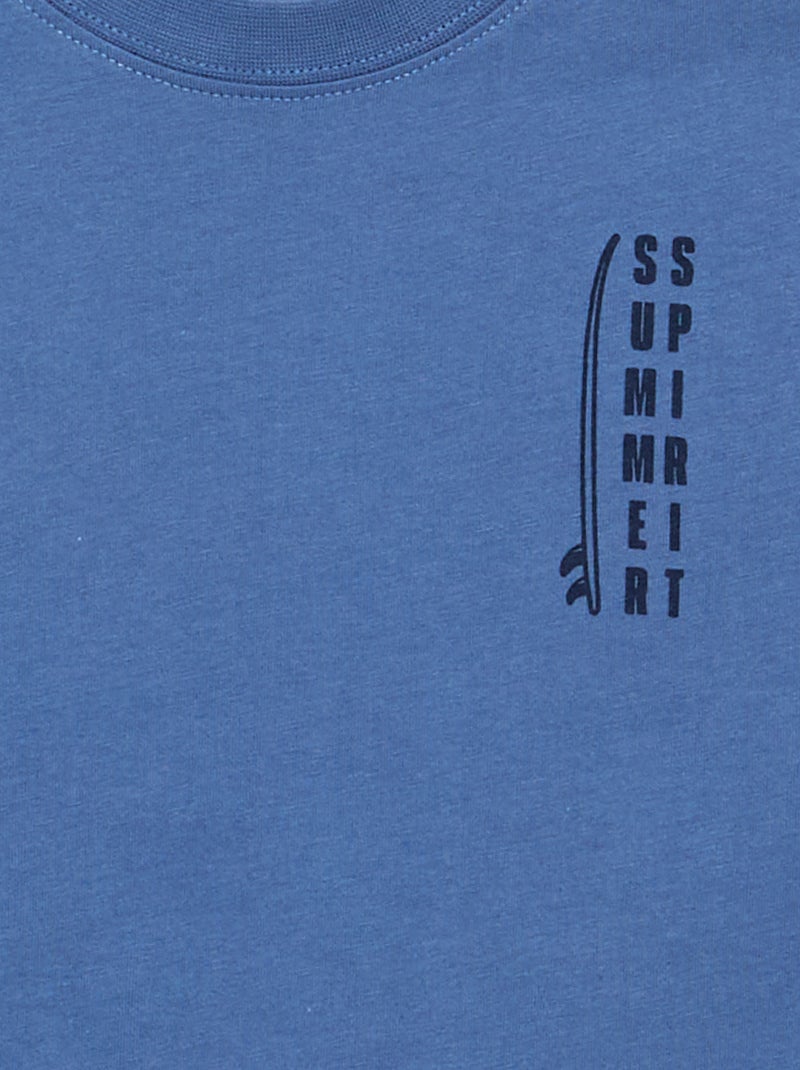 Camiseta de manga corta Azul - Kiabi