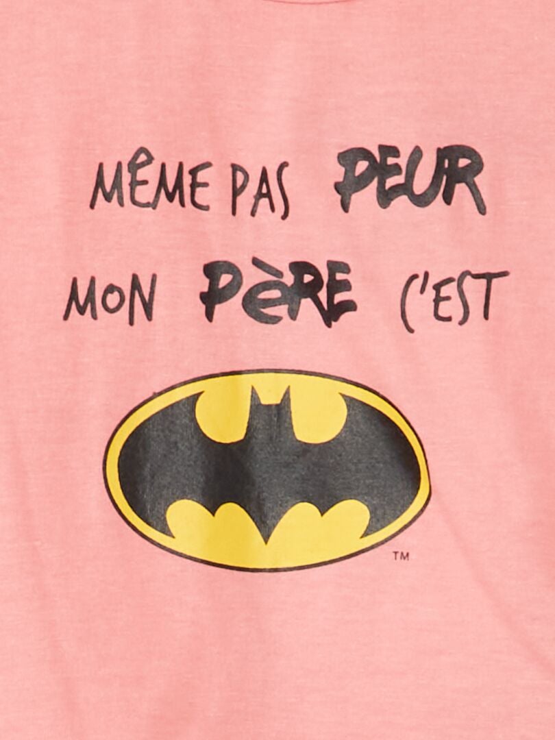 Camiseta de manga corta 'Batman' rosa - Kiabi