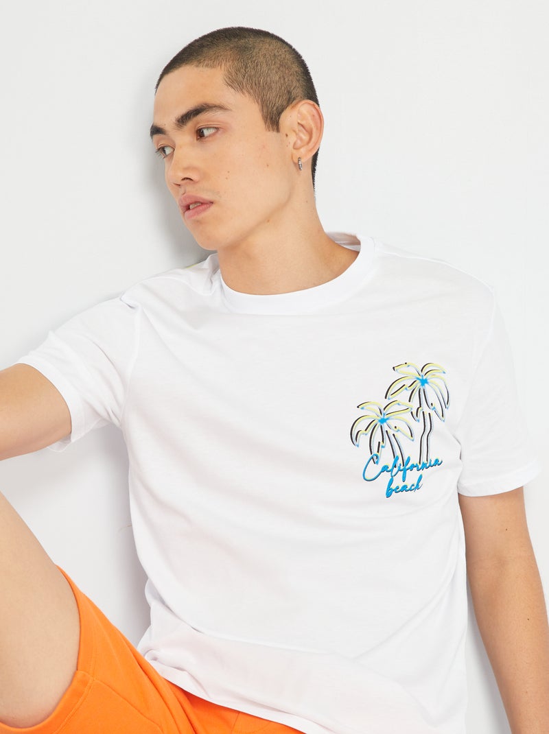 Camiseta de manga corta Blanco - Kiabi