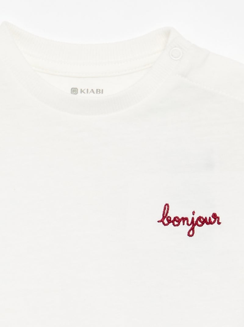 Camiseta de manga corta Blanco - Kiabi