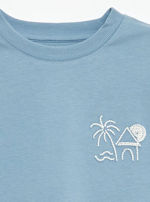 Camiseta de manga corta bordada - Kiabi