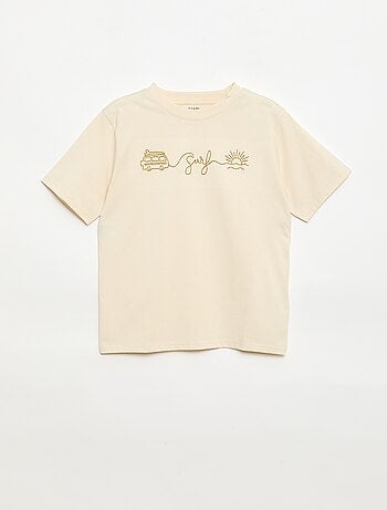 Camiseta de manga corta bordada