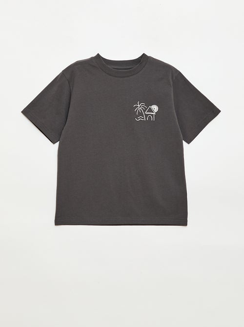 Camiseta de manga corta bordada - Kiabi