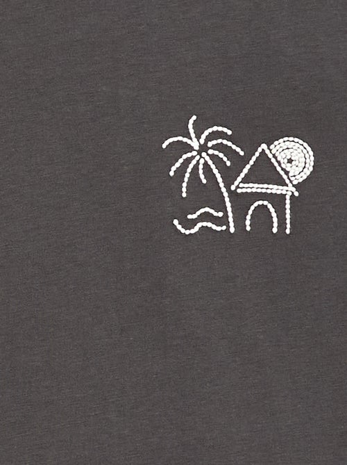 Camiseta de manga corta bordada - Kiabi