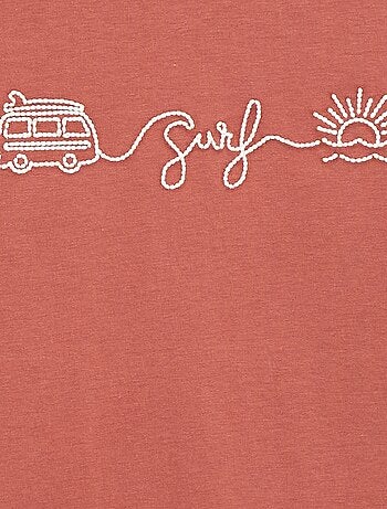 Camiseta de manga corta bordada