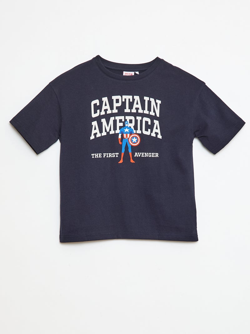 Camiseta de manga corta 'Capitán América' 'Marvel' Azul - Kiabi