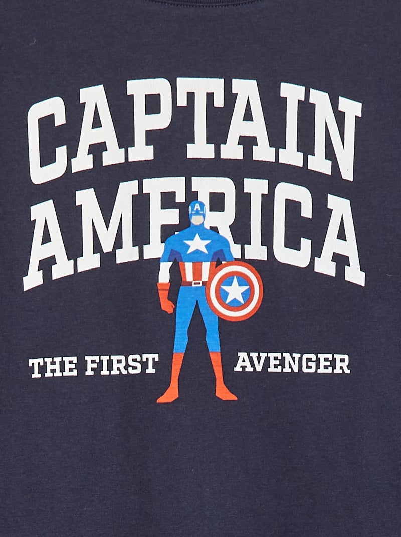 Camiseta de manga corta 'Capitán América' 'Marvel' Azul - Kiabi