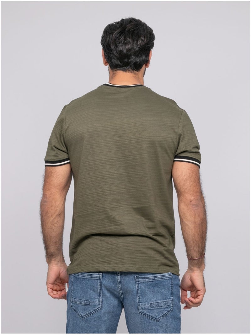 Camiseta de manga corta Caqui - Kiabi