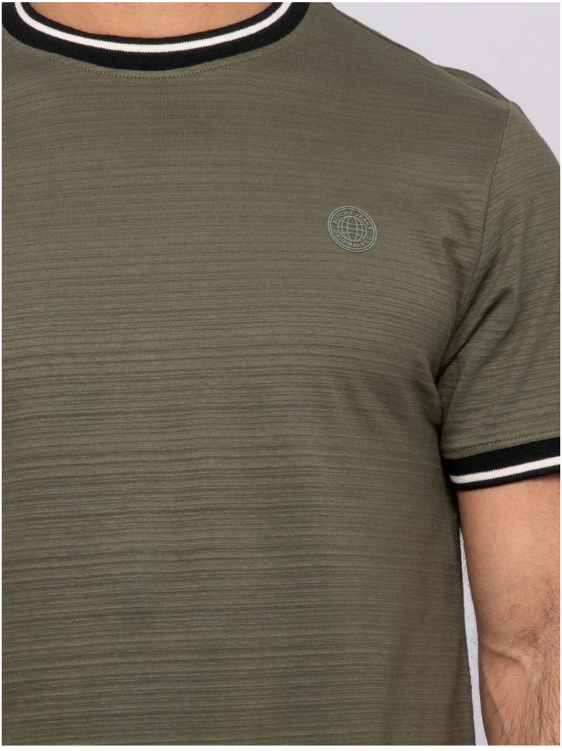 Camiseta de manga corta Caqui - Kiabi