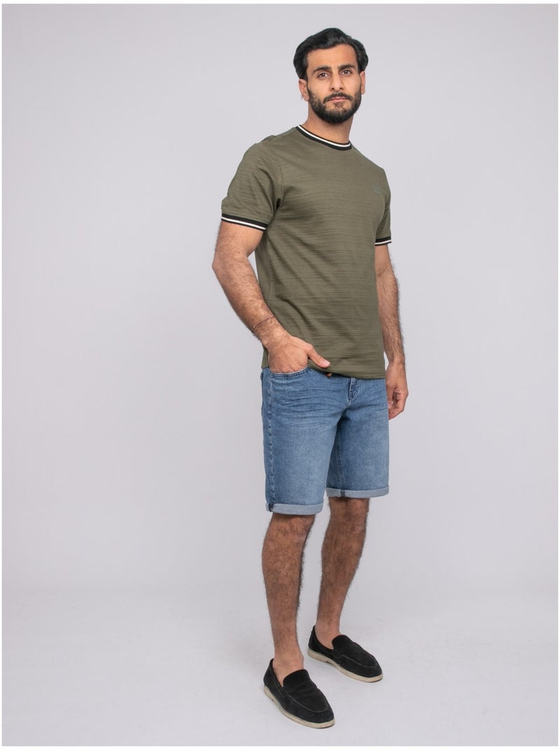 Camiseta de manga corta Caqui - Kiabi