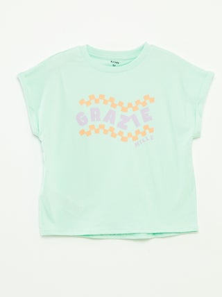 Camiseta de manga corta con adorno