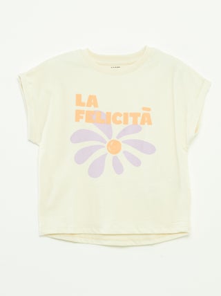 Camiseta de manga corta con adorno