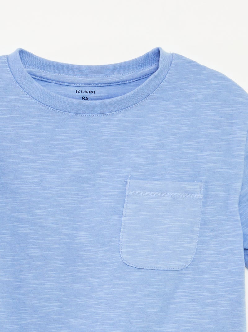 Camiseta de manga corta con bolsillo AZUL - Kiabi