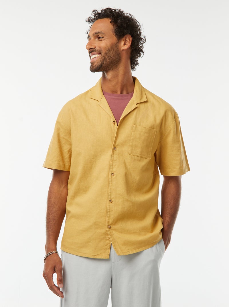 Camiseta de manga corta con bolsillo en el pecho Amarillo - Kiabi