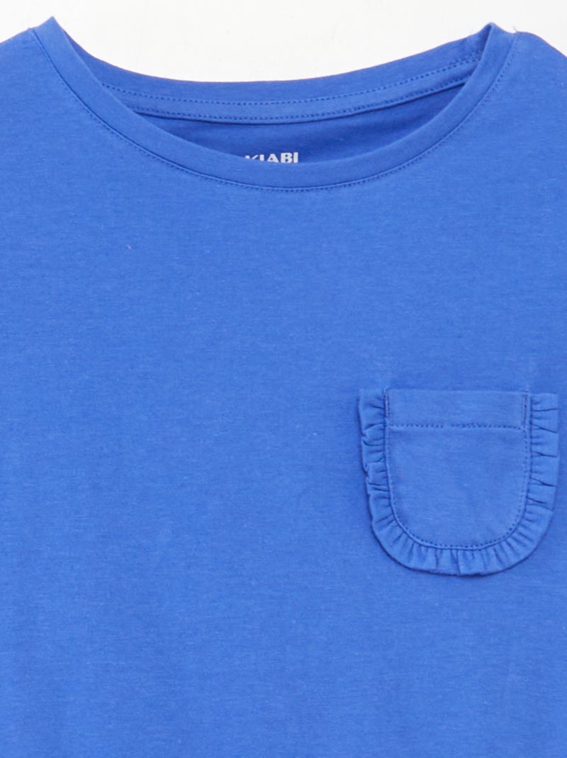 Camiseta de manga corta con bolsillo en el pecho AZUL - Kiabi
