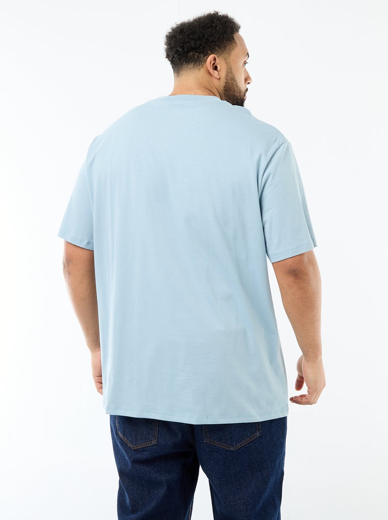Camiseta de manga corta con bolsillo en el pecho Azul - Kiabi