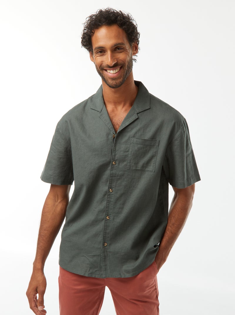 Camiseta de manga corta con bolsillo en el pecho Kaki - Kiabi