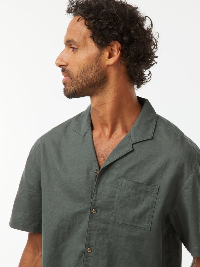 Camiseta de manga corta con bolsillo en el pecho Kaki - Kiabi