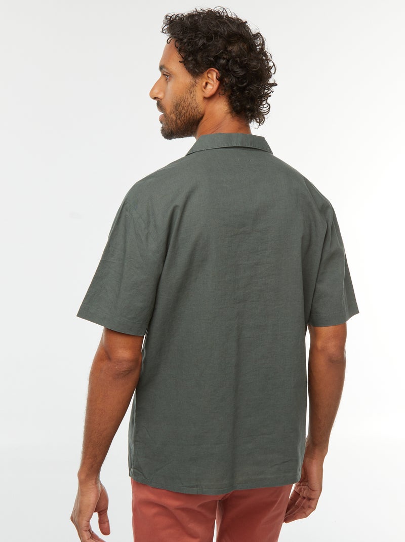 Camiseta de manga corta con bolsillo en el pecho Kaki - Kiabi