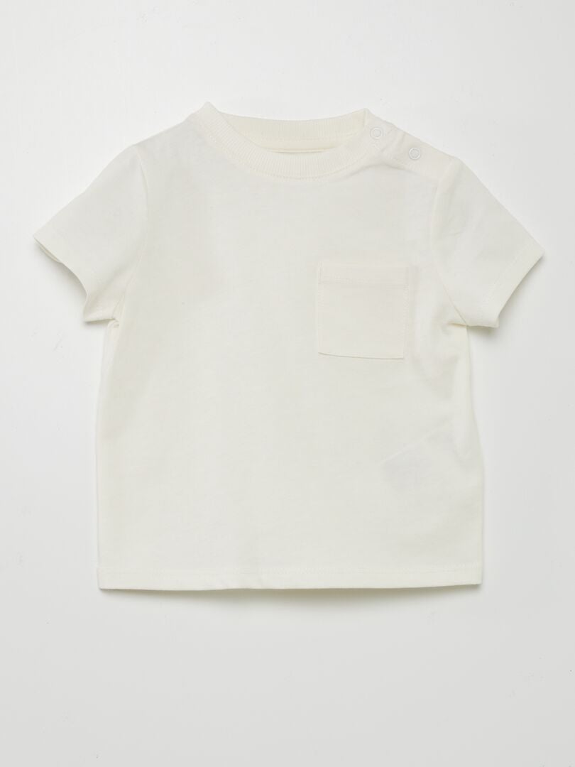 Camiseta de manga corta con bolsillos BLANCO - Kiabi