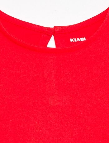 Camiseta de manga corta con bordado inglés