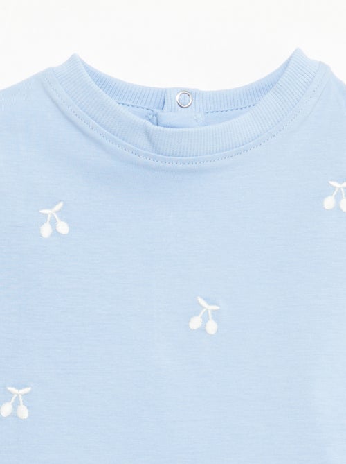 Camiseta de manga corta con bordados - Kiabi