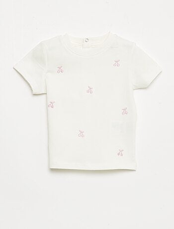 Camiseta de manga corta con bordados