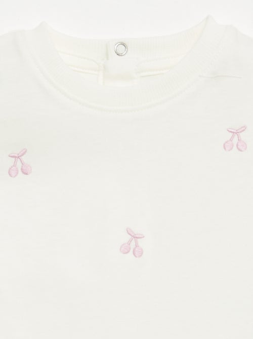 Camiseta de manga corta con bordados - Kiabi