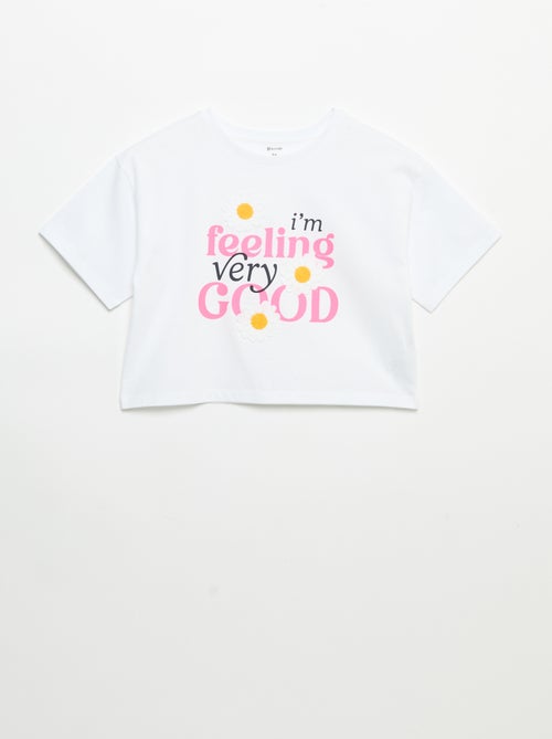 Camiseta de manga corta con bordados - Kiabi Camiseta de manga corta con bordados - Kiabi