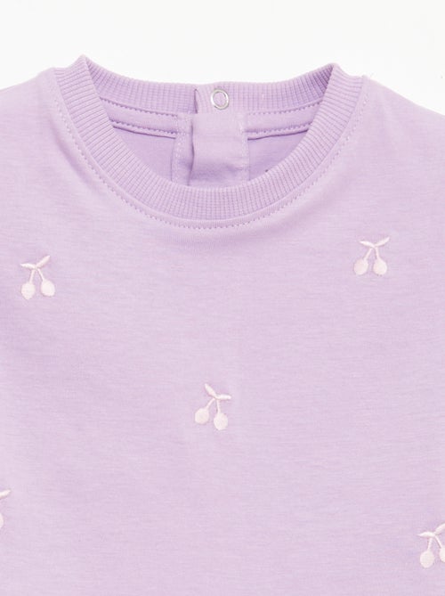 Camiseta de manga corta con bordados - Kiabi