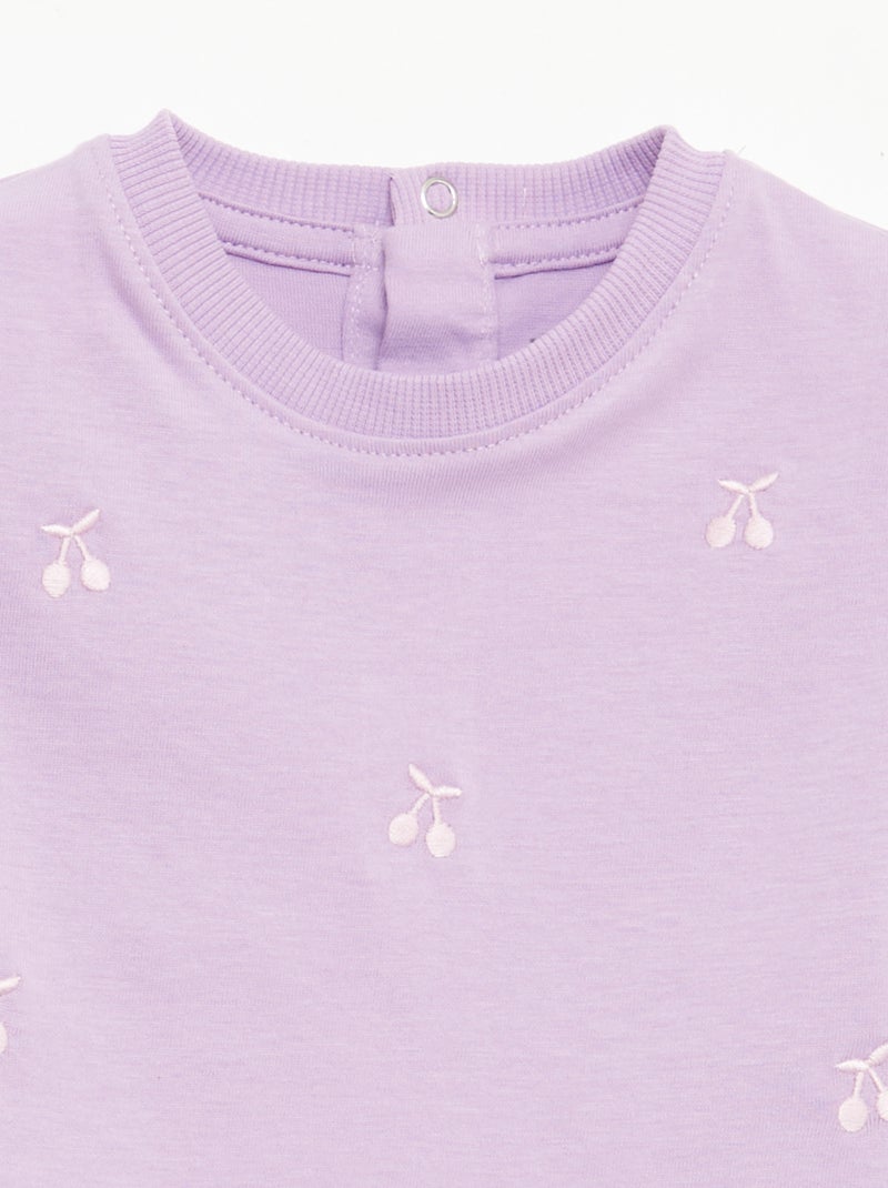 Camiseta de manga corta con bordados Purpura - Kiabi