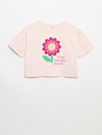 Camiseta de manga corta con bordados