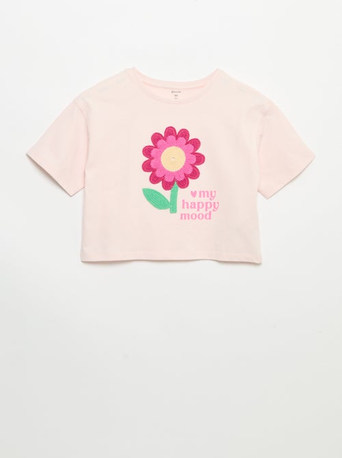 Camiseta de manga corta con bordados - Kiabi Camiseta de manga corta con bordados - Kiabi