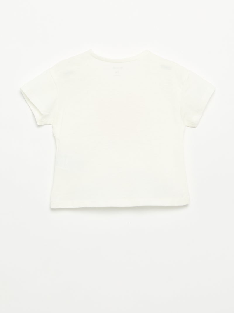 Camiseta de manga corta con corazón cosido Blanco - Kiabi