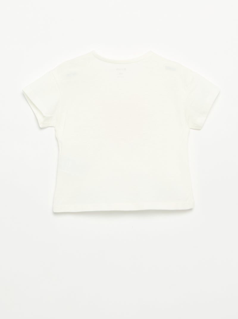 Camiseta de manga corta con corazón cosido Blanco - Kiabi