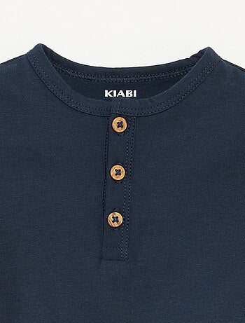 Camiseta de manga corta con cuello panadero