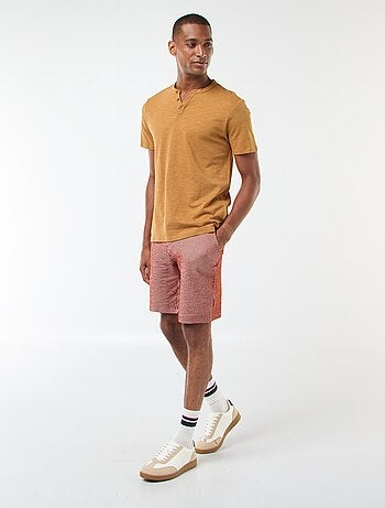 Camiseta de manga corta con cuello panadero