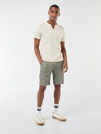 Camiseta de manga corta con cuello panadero