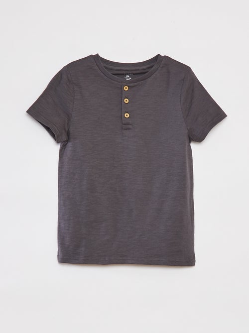 Camiseta de manga corta con cuello panadero - Kiabi