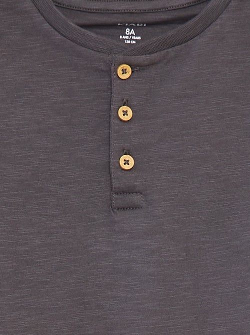 Camiseta de manga corta con cuello panadero - Kiabi