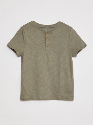 Camiseta de manga corta con cuello panadero