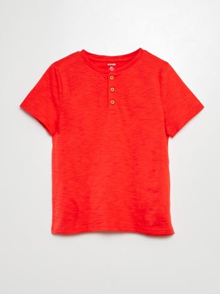 Camiseta de manga corta con cuello panadero