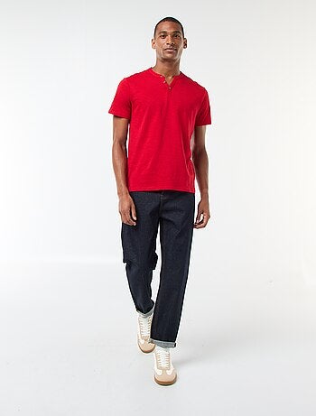 Camiseta de manga corta con cuello panadero