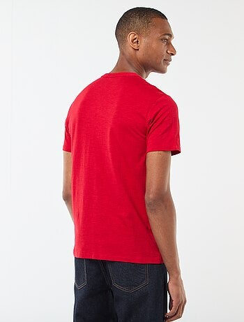 Camiseta de manga corta con cuello panadero