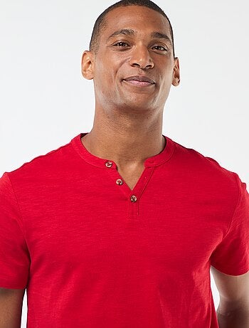 Camiseta de manga corta con cuello panadero