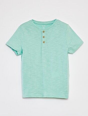 Camiseta de manga corta con cuello panadero