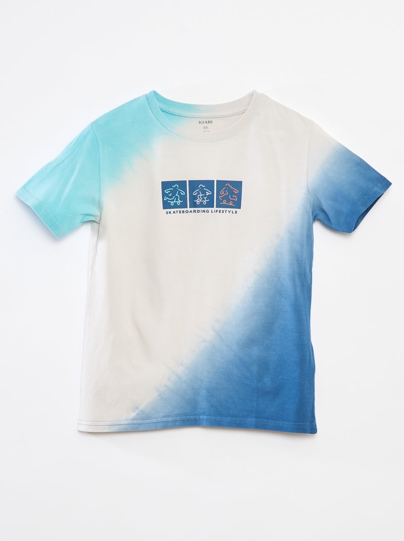 Camiseta de manga corta con cuello redondo Azul - Kiabi